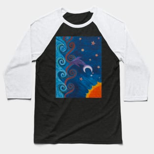 Dolphin in the Sky Baseball T-Shirt